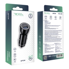 Купити Автомобільний Зарядний Пристрій Ridea RCC-30110 QPow 1USB/1USB-C PD/QC 30W Купити Автомобільний Зарядний Пристрій Ridea RCC-30110 QPow 1USB/1USB-C PD/QC 30W