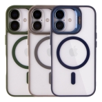 Купити Чохол TPU+PC+Metal Stand Case with MagSafe and Camera Lenses для iPhone 16