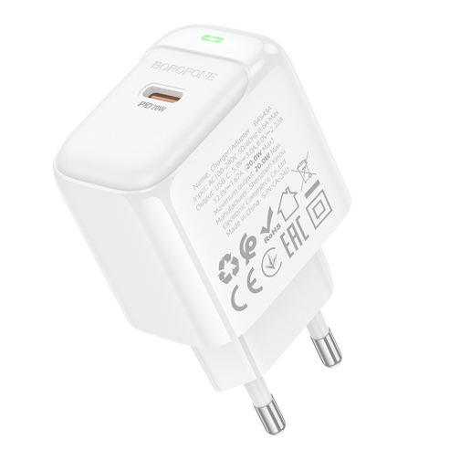Купить Сетевое Зарядное Устройство Borofone BAS43A 1USB-C PD/QC 20W, 4