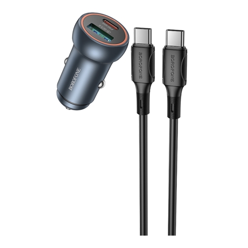Купити Автомобільний Зарядний Пристрій Borofone BZ32A 1USB/1USB-C QC/PD30W+Type-C to Type-C