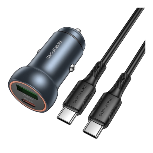 Купити Автомобільний Зарядний Пристрій Borofone BZ32A 1USB/1USB-C QC/PD30W+Type-C to Type-C, 3