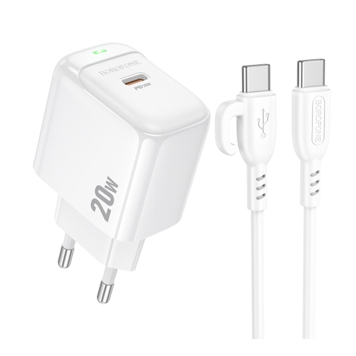Купить Сетевое Зарядное Устройство Borofone BAS43A 1USB-C PD/QC 20W+Type-C to Type-C