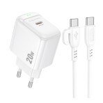 Купить Сетевое Зарядное Устройство Borofone BAS43A 1USB-C PD/QC 20W+Type-C to Type-C