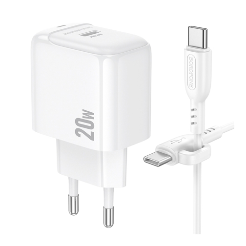 Купить Сетевое Зарядное Устройство Borofone BAS43A 1USB-C PD/QC 20W+Type-C to Type-C, 4