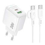 Купить Сетевое Зарядное Устройство Borofone BAS45A 1USB-C/1USB PD/QC 30W+Type-C to Type-C