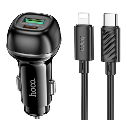 Купить Авто Зарядное Устройство Hoco Z58A 1USB/1USB-C QC/PD48W+Type-C to Lightning