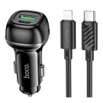 Купить Авто Зарядное Устройство Hoco Z58A 1USB/1USB-C QC/PD48W+Type-C to Lightning
