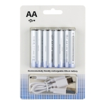 Купить Аккумуляторные Батарейки AA (Li-ion) 2500mWh с разъемом Type-C (бокс 4шт с кабелем 1х4 в комплекте)