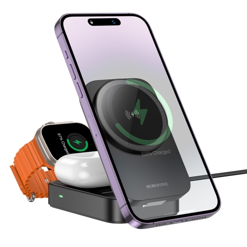 Купить Беспроводное Зарядное Устройство Borofone BQ38 3-in-1 For iWatch, 3