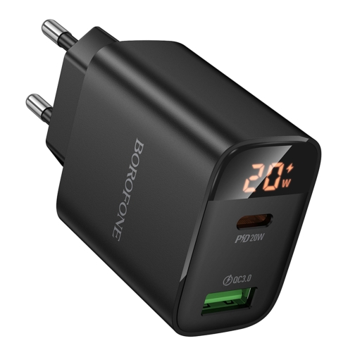 Купить Сетевое Зарядное Устройство Borofone BA96A 1USB-C/1USB PD/QC 20W Led Display, 3