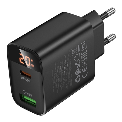 Купить Сетевое Зарядное Устройство Borofone BA96A 1USB-C/1USB PD/QC 20W Led Display, 6