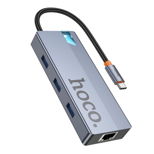 Купити Хаб USB Hoco HB51 Type-C 6-in-1 (HDTV+RJ45-100Mbps+PD+USB3.0*3)