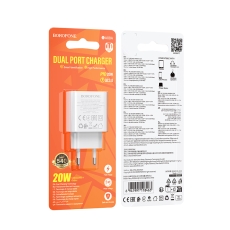 Купити Мережевий Зарядний Пристрій Borofone BA88A 1USB-C/1USB PD/QC 20W