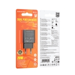 Купити Мережевий Зарядний Пристрій Borofone BA88A 1USB-C/1USB PD/QC 20W, 3