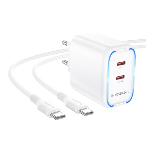Купить Сетевое Зарядное Устройство Borofone BA90A 2USB-C PD/QC45W+Type-C to Type-C, 4