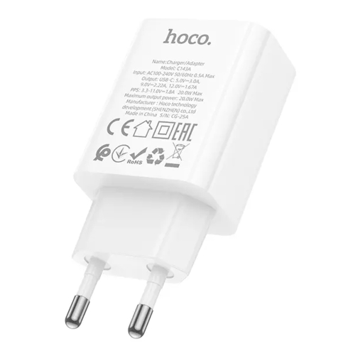 Купити Мережевий Зарядний Пристрій Hoco C143A 1USB-C PD/QC 20W, 4