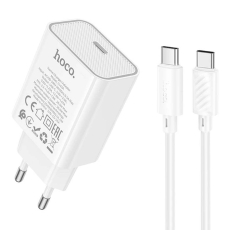 Купити Мережевий Зарядний Пристрій Hoco C143A 1USB-C PD/QC 20W+Type-C to Type-C
