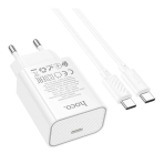 Купити Мережевий Зарядний Пристрій Hoco C143A 1USB-C PD/QC 20W+Type-C to Type-C, 4