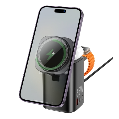 Купить Беспроводное Зарядное Устройство Hoco CQ20A EU 6-in-1 15W+1USB/2USB-C 65W Magnetic (iWatch), 3