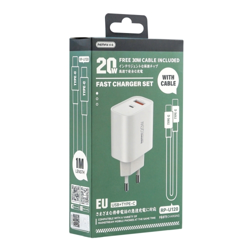 Купить Сетевое Зарядное Устройство Remax RP-U120 20W A+C+Type-C to Type-C, 2