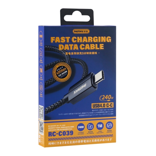 Купить USB Remax RC-C039 Type-C to Type-C Thunderbolt USB4.0 240W, 2