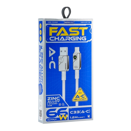 Купить USB Remax C33 Type-C 6A 66W 1.2M, 2