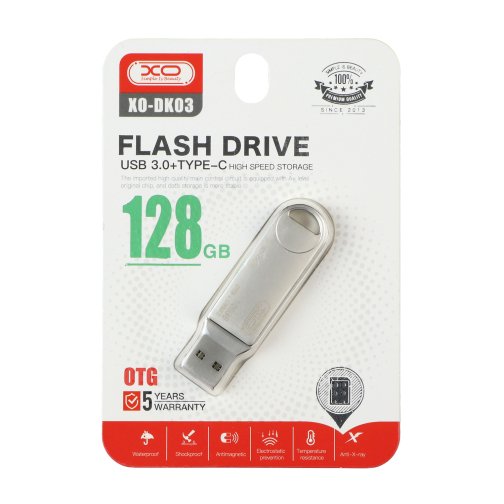 Купити USB флеш-накопичувач XO DK03 USB3.0+Type C 128GB