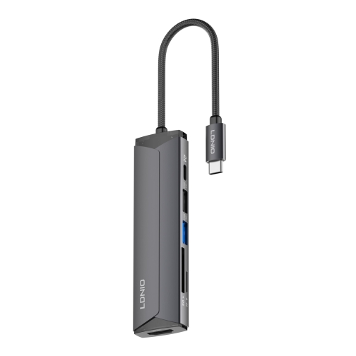 Купить USB Hub LDNIO DS-56H Type-C To PD3.0*1(100W)+HDMI*1(4K@30hz)+USB2.0*1+SD+TF, 3