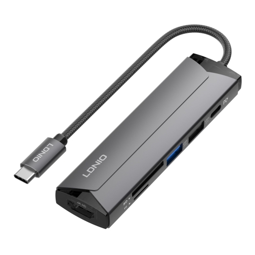 Купить USB Hub LDNIO DS-56H Type-C To PD3.0*1(100W)+HDMI*1(4K@30hz)+USB2.0*1+SD+TF, 4