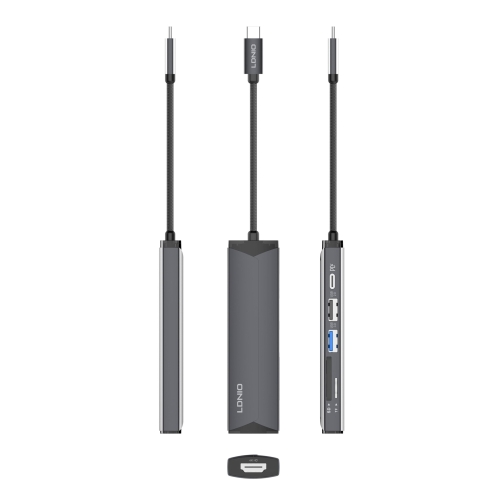 Купить USB Hub LDNIO DS-56H Type-C To PD3.0*1(100W)+HDMI*1(4K@30hz)+USB2.0*1+SD+TF, 5