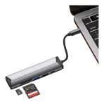 Купить USB Hub LDNIO DS-56H Type-C To PD3.0*1(100W)+HDMI*1(4K@30hz)+USB2.0*1+SD+TF, 8