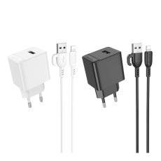 Купить Сетевое Зарядное Устройство Borofone BAS11A 1USB 2.1A+USB to Lightning