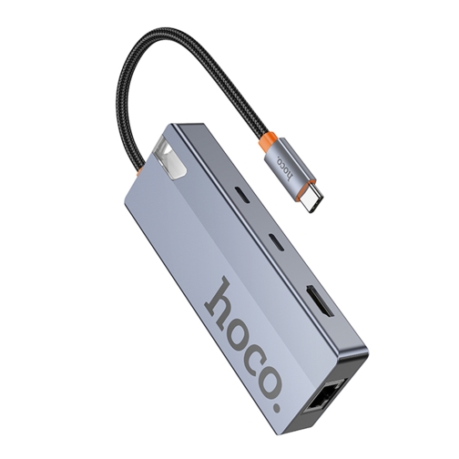 Купить USB Hub Hoco HB52 Type-C 8-in-1 (HDTV+RJ45-100Mbps+SD/TF+PD+Type-C3.0+USB3.0*2), 4