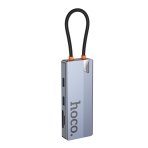Купить USB Hub Hoco HB52 Type-C 8-in-1 (HDTV+RJ45-100Mbps+SD/TF+PD+Type-C3.0+USB3.0*2), 5
