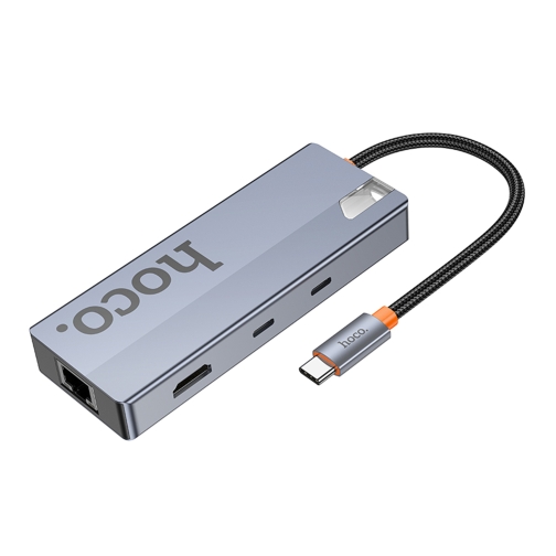Купить USB Hub Hoco HB52 Type-C 8-in-1 (HDTV+RJ45-100Mbps+SD/TF+PD+Type-C3.0+USB3.0*2), 6