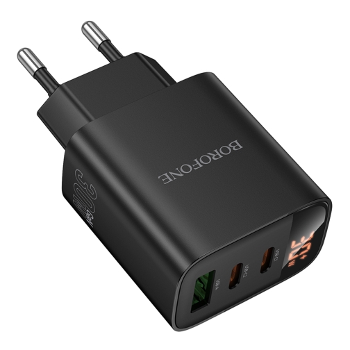 Купить Сетевое Зарядное Устройство Borofone BA98A 2USB-C/1USB PD/QC 30W Led Display, 3
