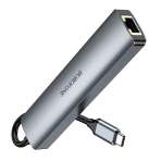 Купить USB Hub Borofone DH16 6-в-1 Type-C to HDMI+PD+USB3.0+USB2.0*2+RJ45(L=0.15M), 3