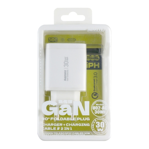 Купити Мережевий Зарядний Пристрій Remax U02-AC30Wi Gan, 2