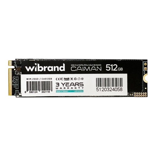 Купить SSD M.2 Диск Wibrand Caiman 512GB NVMe 2280 PCIe 3.0 3D NAND, 2
