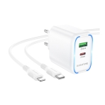 Купити Мережевий Зарядний Пристрій Borofone BA89A 1USB-C/1USB PD/QC 30W+Type-C to Lightning, 4