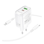 Купити Мережевий Зарядний Пристрій Borofone BA89A 1USB-C/1USB PD/QC 30W+Type-C to Lightning, 6
