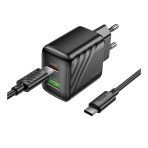 Купити Мережевий Зарядний Пристрій Hoco CS25A 1USB-C/1USB PD/QC 20W+Type-C to Type-C, 5