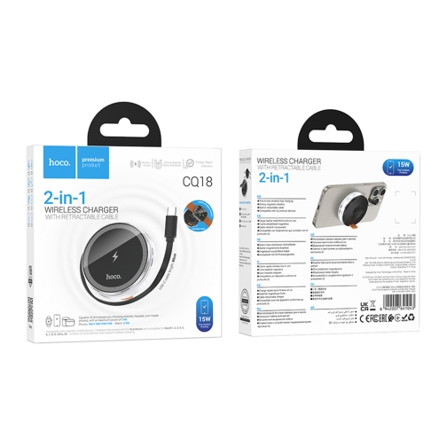 Купить Беспроводное Зарядное Устройство Hoco CQ18 2-in-1 15W Magnetic (iWatch), 3