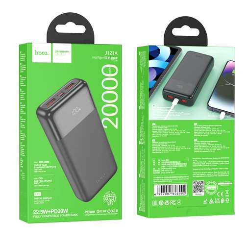 Купити Універсальна Мобільна Батарея Power Bank Hoco J121A Fast 22.5W+PD20W fully compatible with digital display 20000 mAh, 2