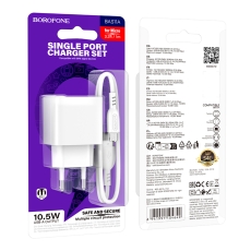 Купить Сетевое Зарядное Устройство Borofone BAS11A 1USB 2.1A+USB to Micro