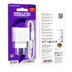 Купить Сетевое Зарядное Устройство Borofone BAS11A 1USB 2.1A+USB to Micro, 2