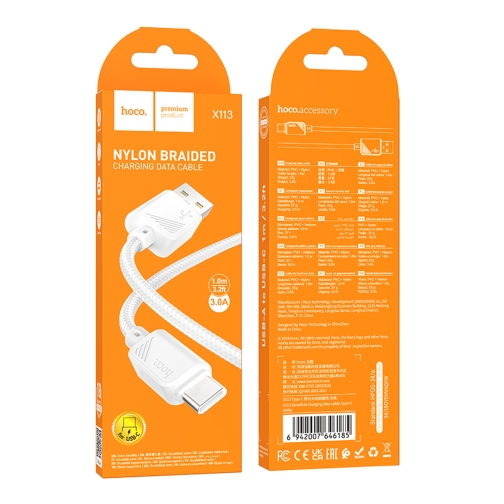 Купить USB Hoco X113 Type-C 3A, 2