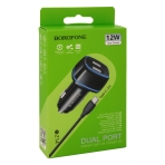 Купити Автомобільний Зарядний Пристрій Borofone BZ14 Type-C 2USB 2.4A, 2