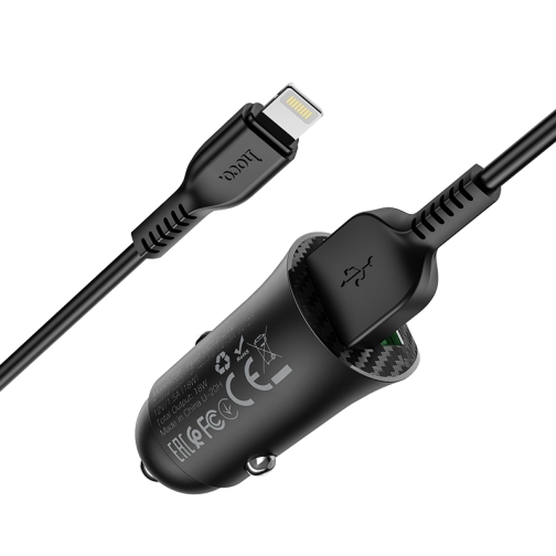 Купити Автомобільний Зарядний Пристрій Hoco Z39 QC3.0 Lightning 2USB, 6