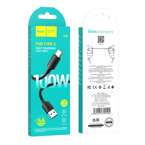 Купити Кабель USB Hoco X96 Type-C 3A 0.25m, 3